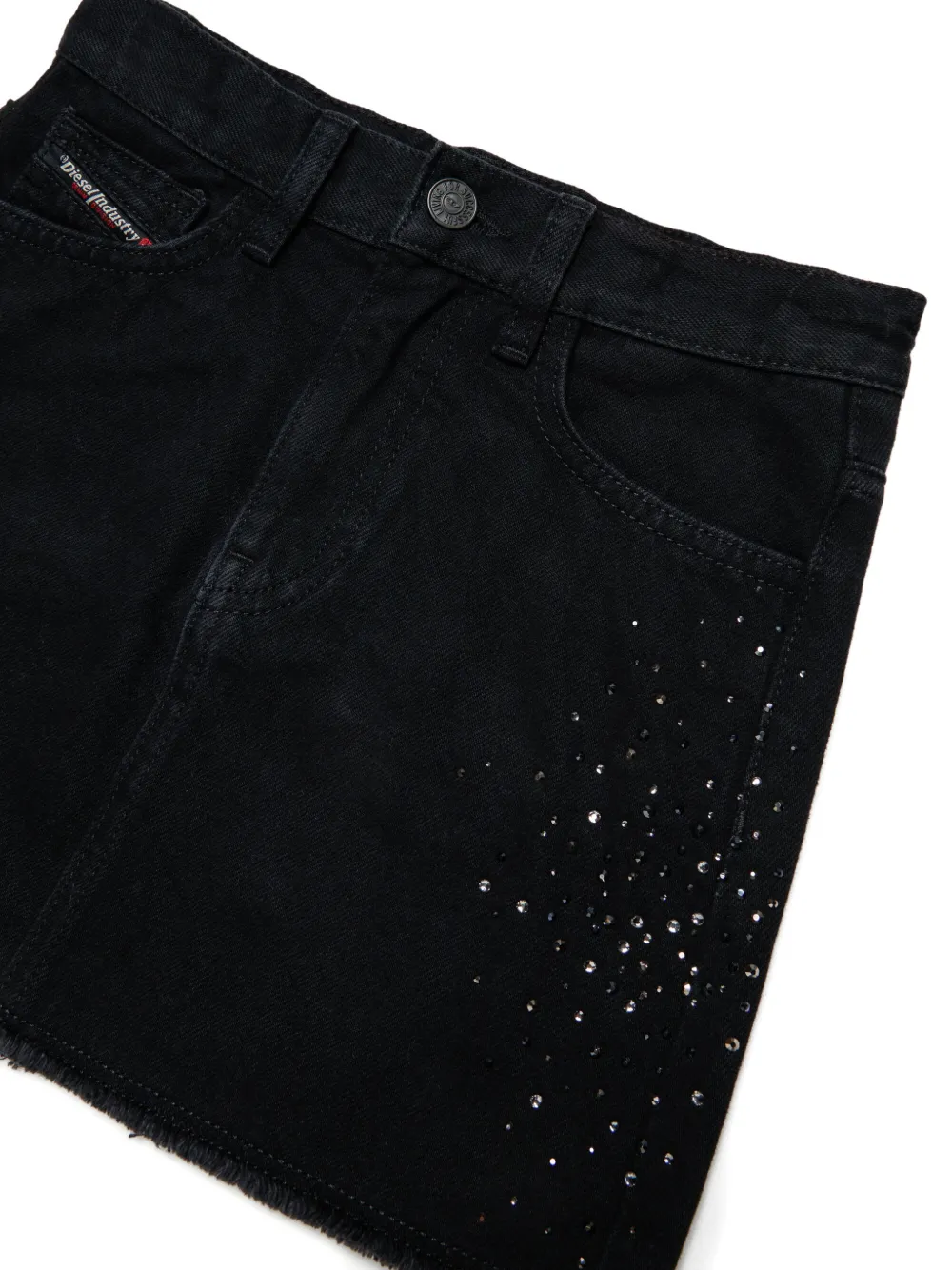 Diesel Kids Rok verfraaid met stras en franje Zwart