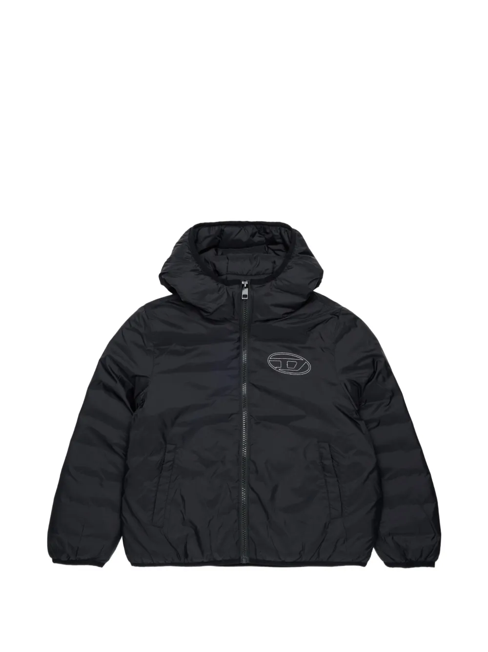 Diesel Kids Piumino con ricamo Oval D - Nero