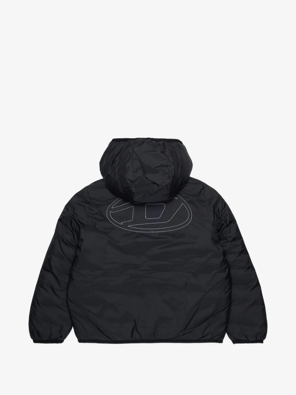 Diesel Kids 오벌 D 로고 자수 패딩 자켓