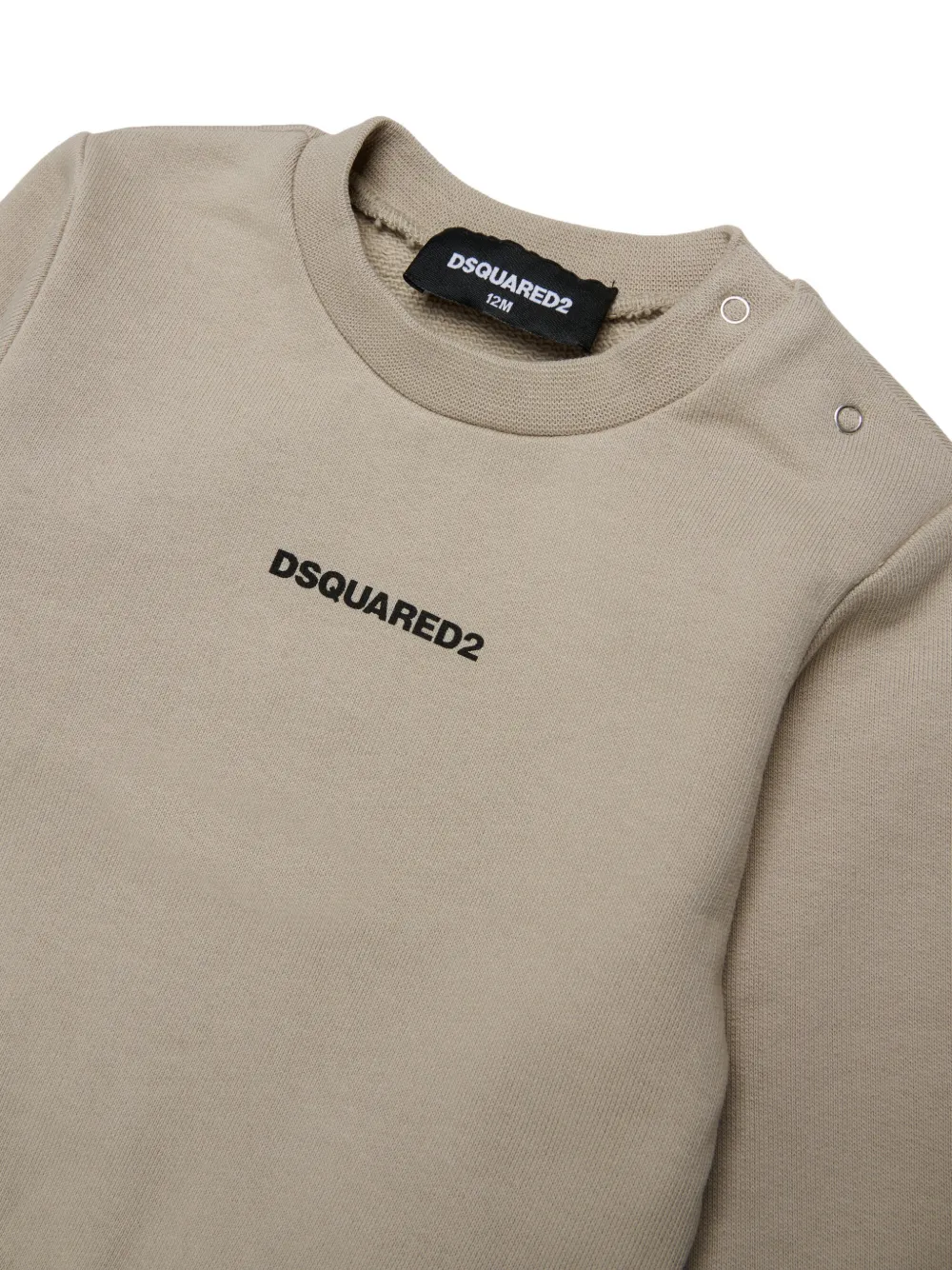 DSQUARED2 KIDS logoprint trui met schouderknoop Beige