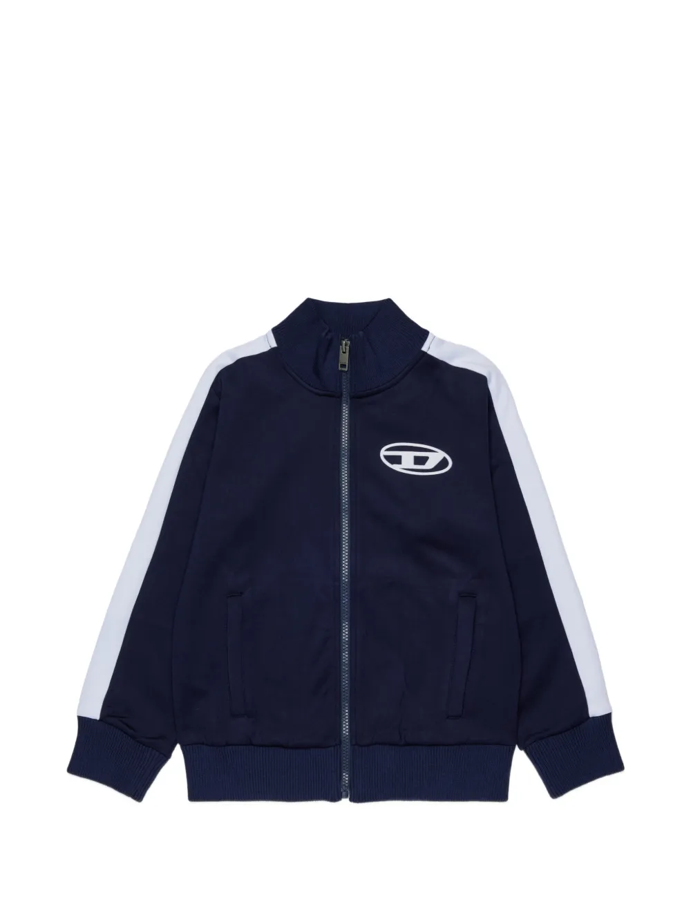 Diesel Kids Sweatshirtjacke mit Logo-Print - Blau