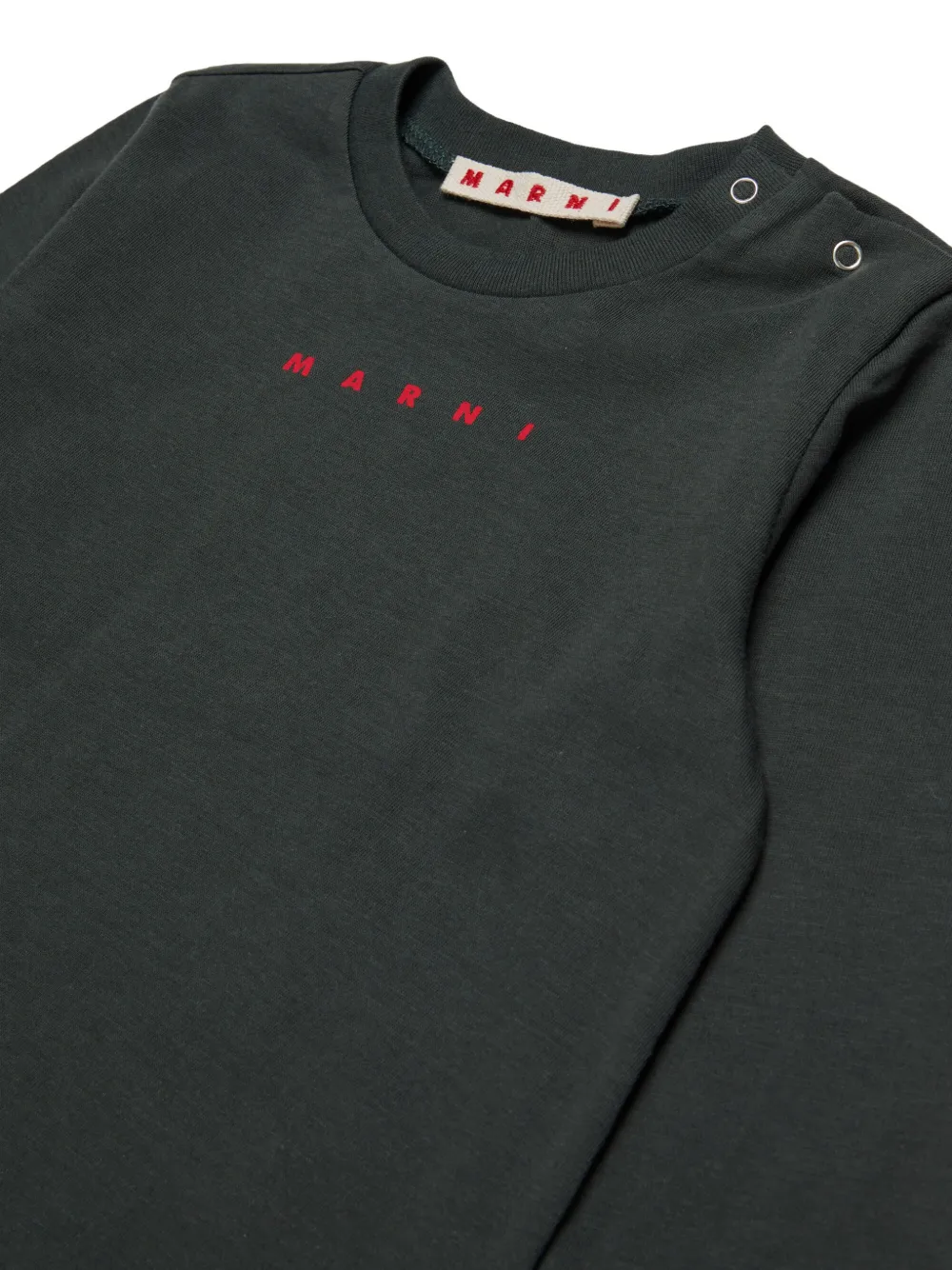 Marni Kids T-shirt met logoprint en knoop op de schouders Zwart