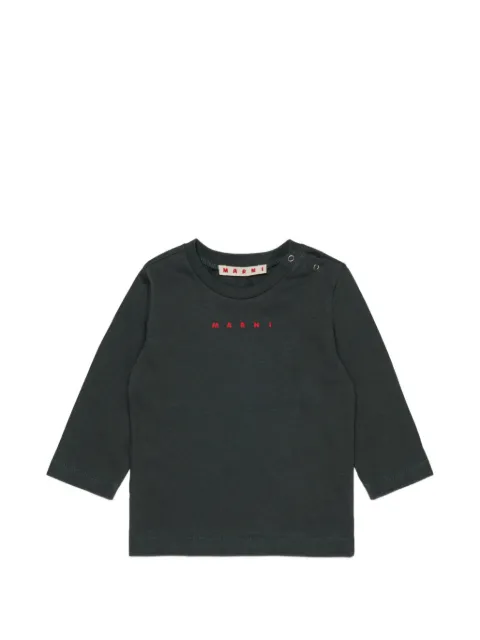 Marni Kids playera con logo estampado y botones en el hombro
