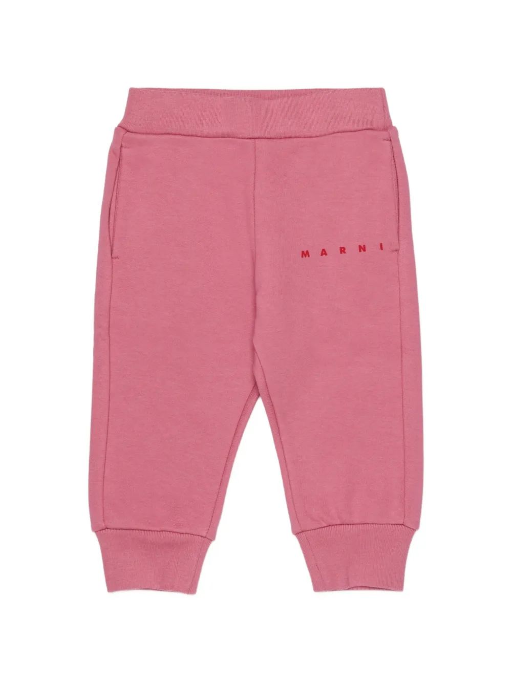 Marni Kids Pantaloni sportivi in cotone con logo - Rosa