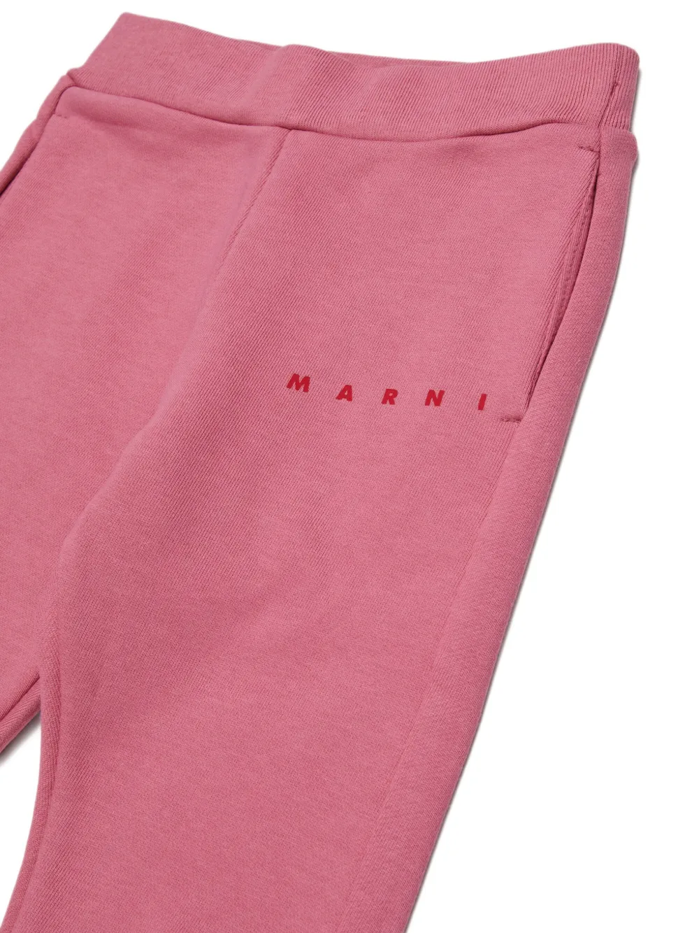 Marni Kids Katoenen broek met logoprint Roze