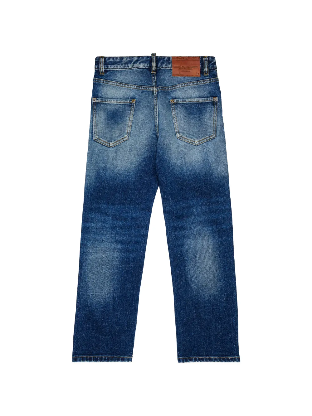 DSQUARED2 KIDS Straight jeans met gerafeld detail Blauw