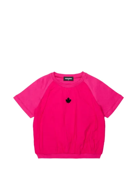 DSQUARED2 KIDS logo-patch elasticated T-shirt
