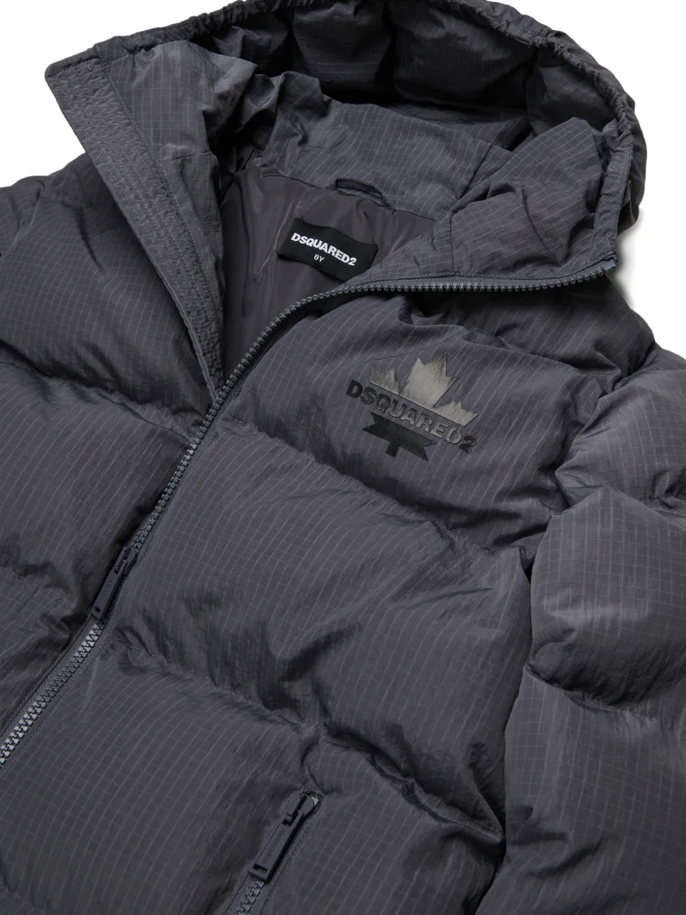 DSQUARED2 KIDS Gewatteerd jack met logoprint Grijs