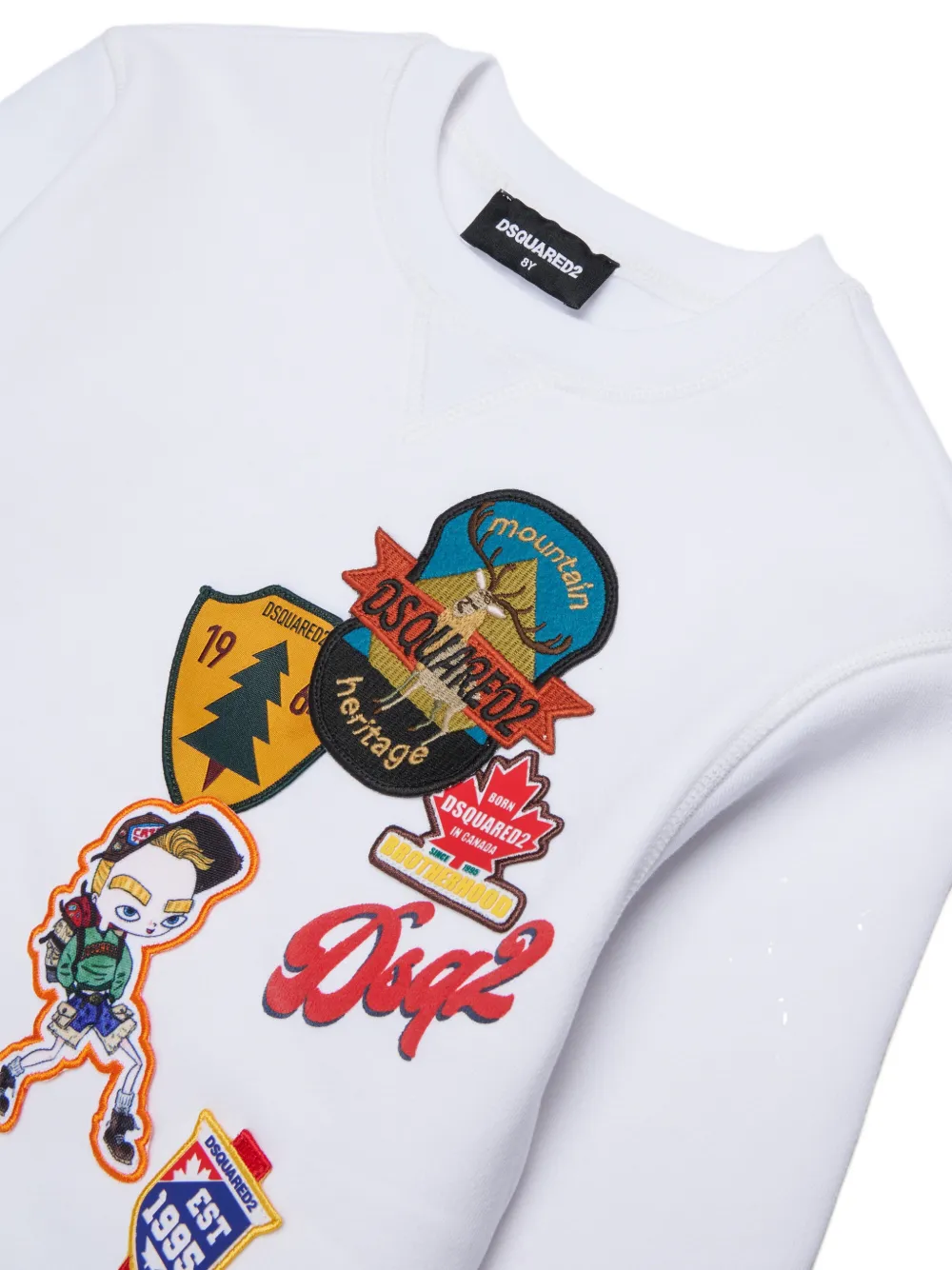 DSQUARED2 KIDS Sweater met patch en logoprint Wit