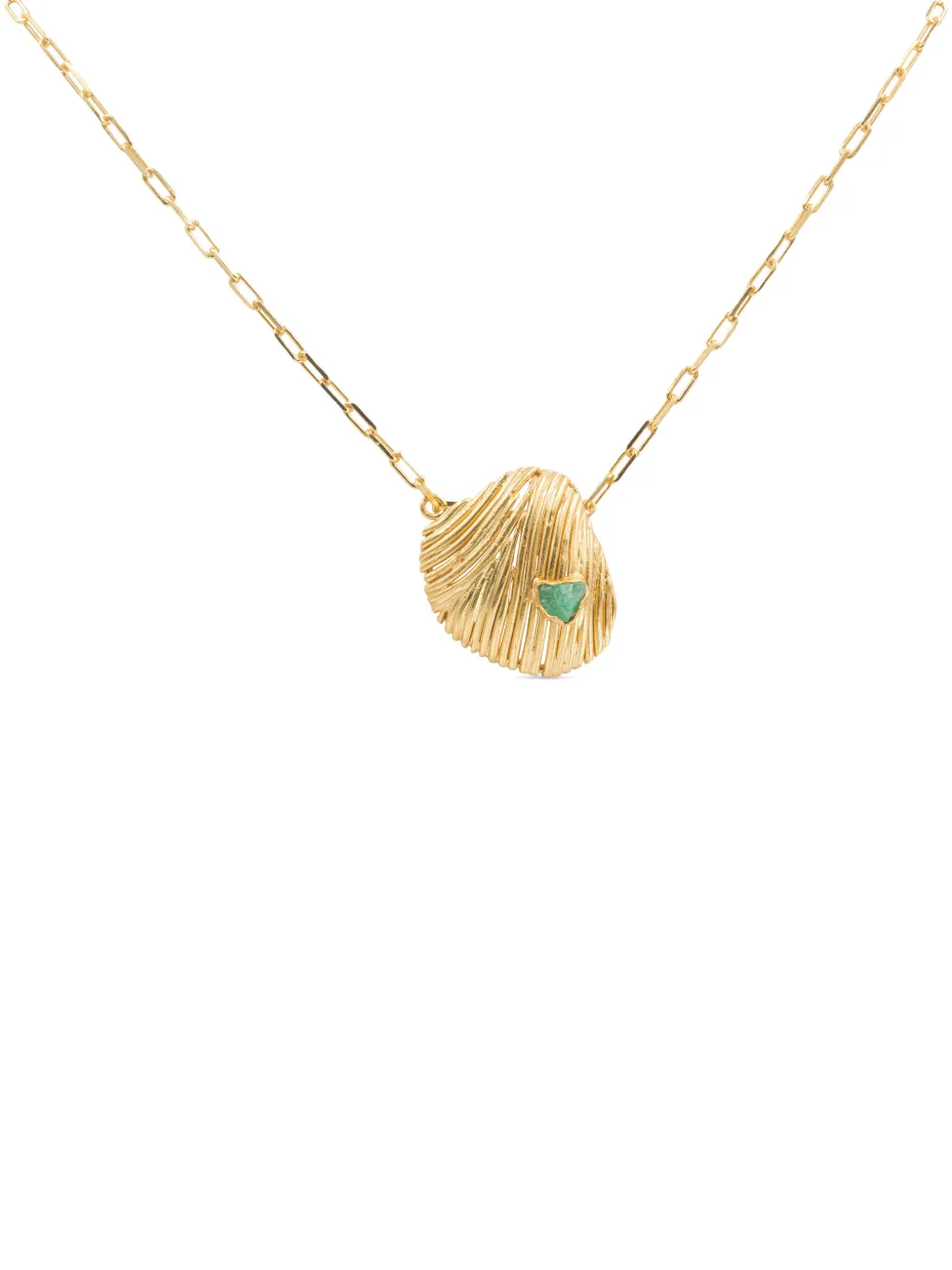 FENOMENA Long Shells emerald necklace - Oro