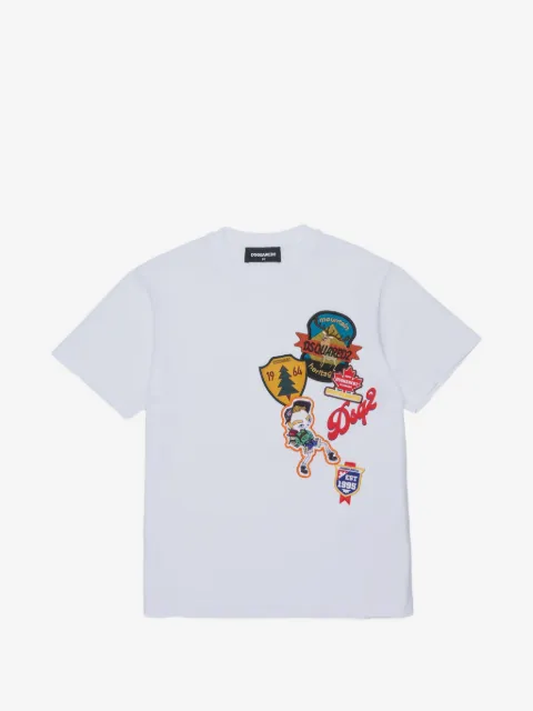 DSQUARED2 KIDS t-shirt en coton à patch logo