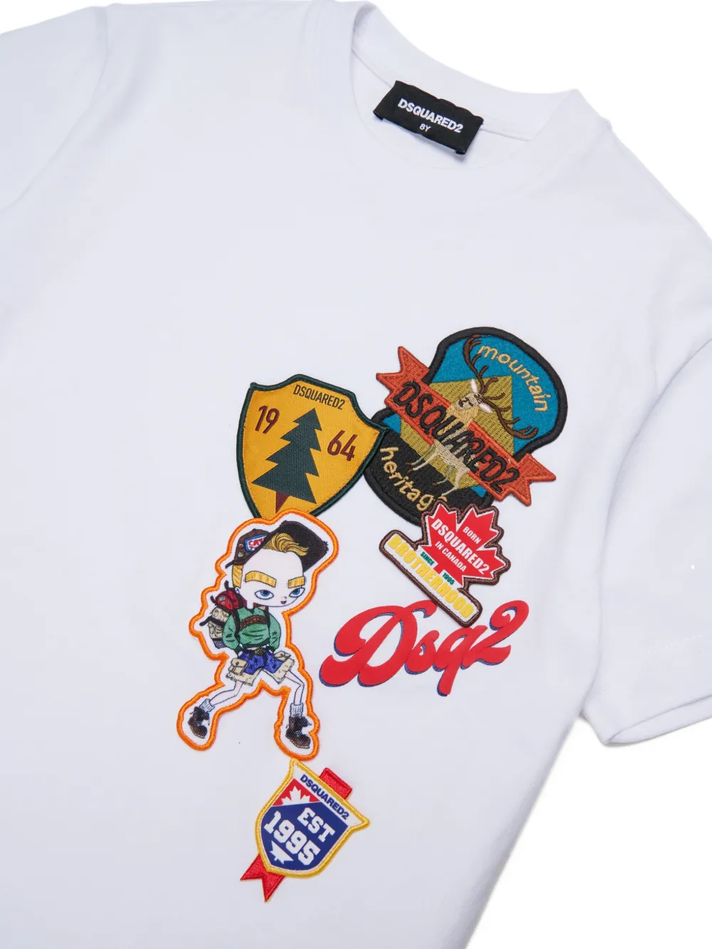 DSQUARED2 KIDS Katoenen T-shirt met logopatch Wit