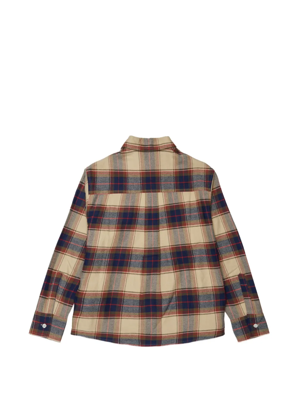 DSQUARED2 KIDS Geruit shirt met logoplakkaat Beige