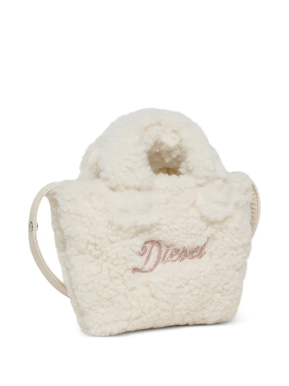 Diesel Kids Teddy crossbodytas met geborduurd logo en pluche-effect Beige