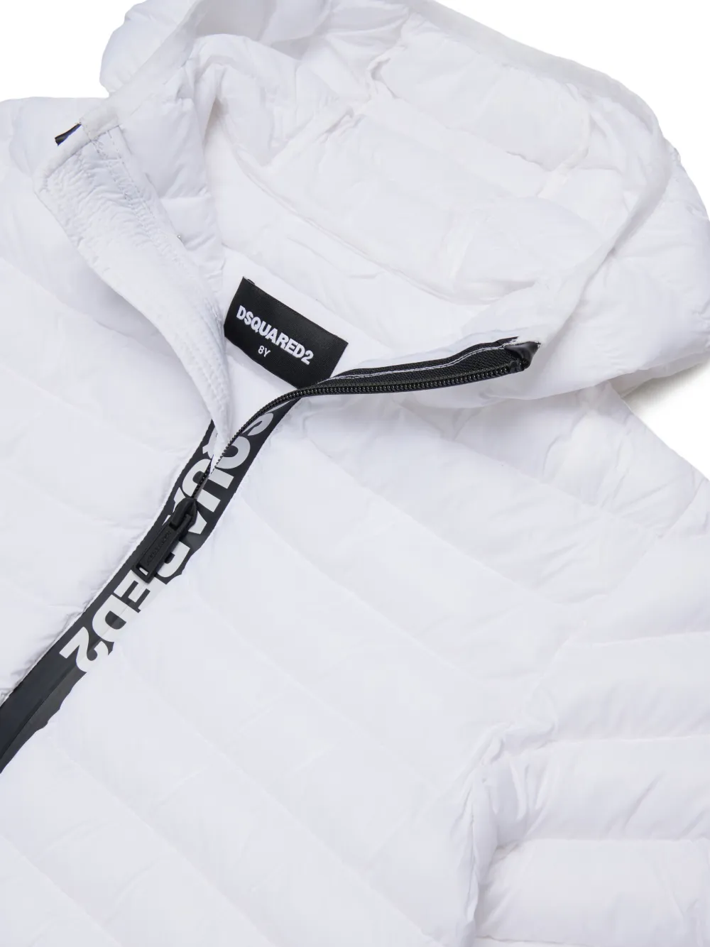DSQUARED2 KIDS Gewatteerd jack met logoprint Wit