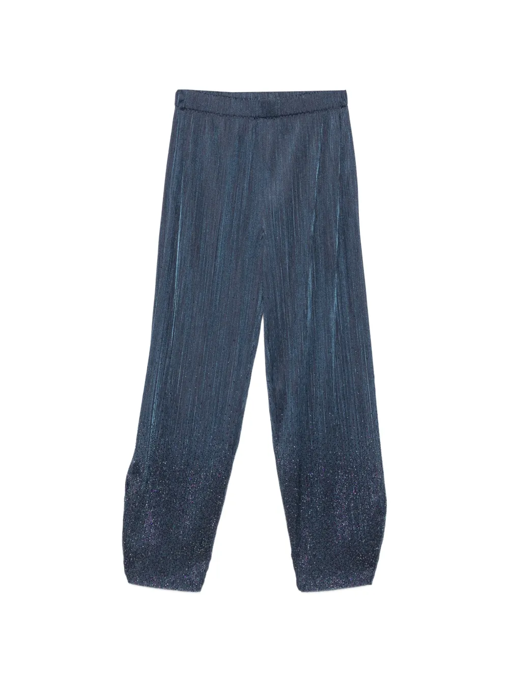 Giorgio Armani plissé-effect crystal-embellished trousers - Blu