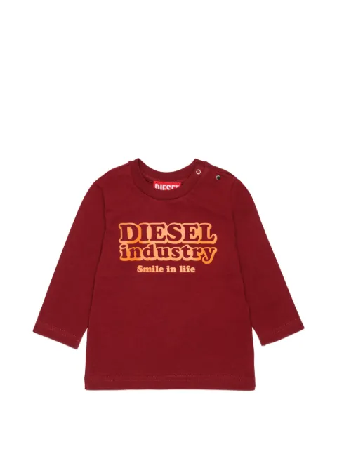 Diesel Kids playera con logo estampado y botones en el hombro