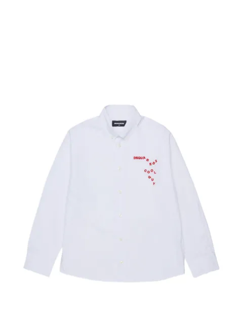 DSQUARED2 KIDS logo-embroidered button-down shirt