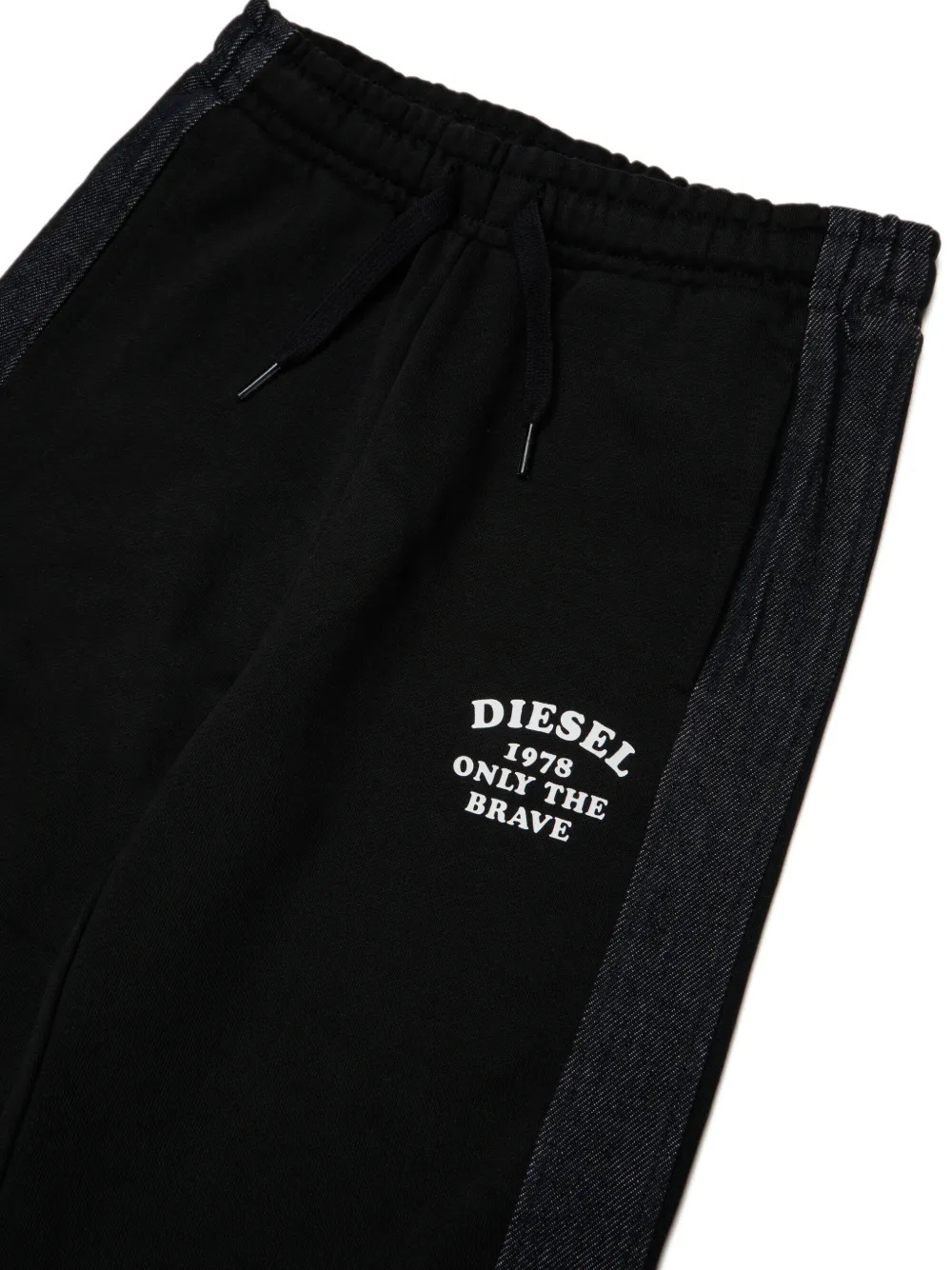 Diesel Kids Trainingsbroek met spijkerstofvlak en logoprint Zwart