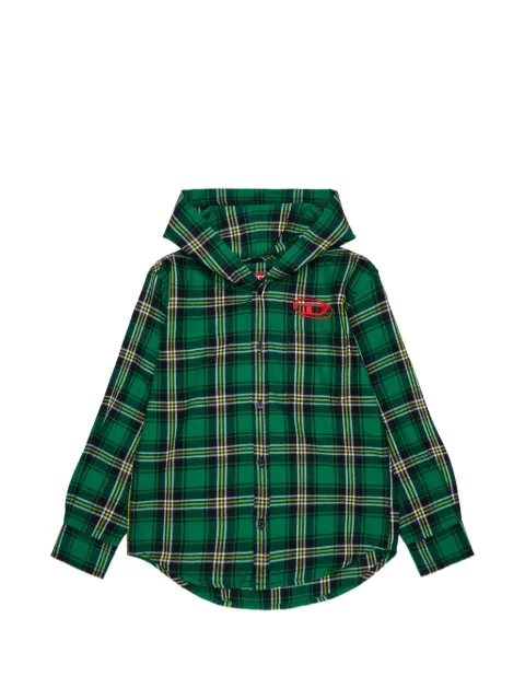 Diesel Kids Camicia a quadri con cappuccio