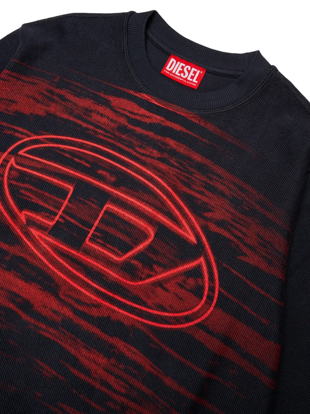 Diesel Kids Trui met Oval D logoprint Zwart