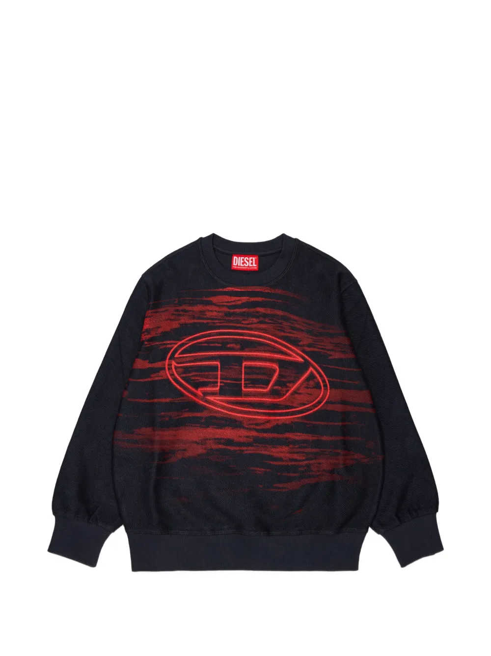 Diesel Kids Maglione Oval D con logo - Nero