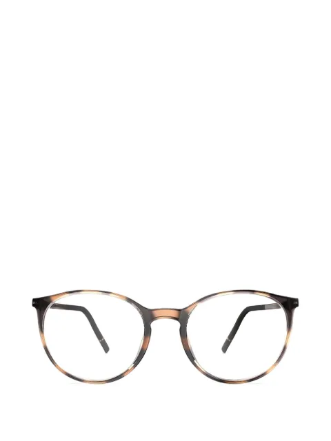 Silhouette tortoiseshell-effect round-frame glasses