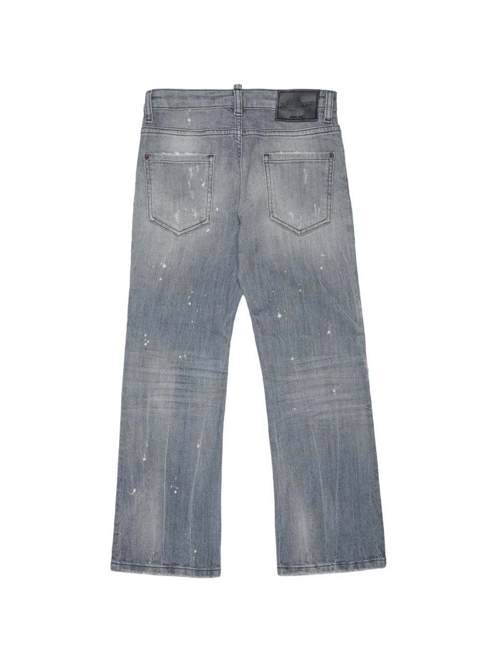 Dsquared2 Paint-splatter Effect Distressed Jeans In Gray