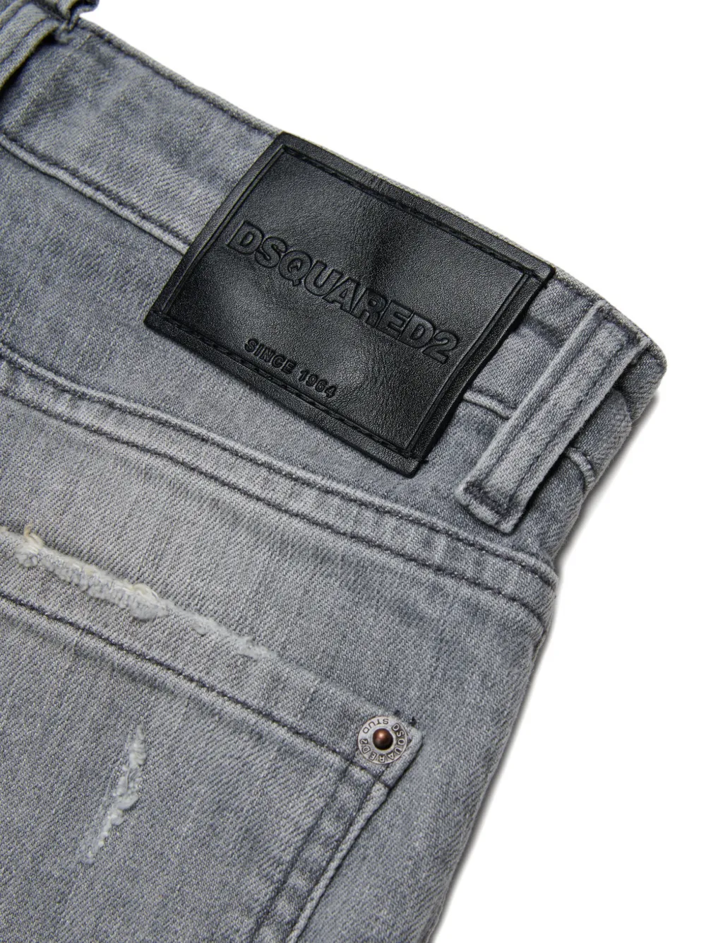 Dsquared2 Paint-splatter Effect Distressed Jeans In Gray