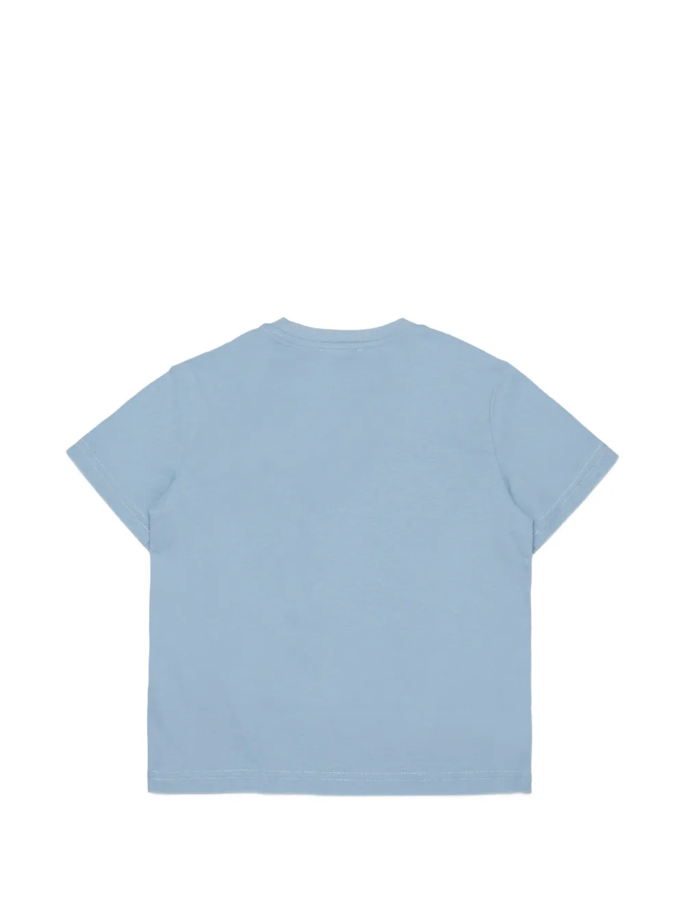 Diesel Kids T-shirt met spijkerstof roos applicatie Blauw