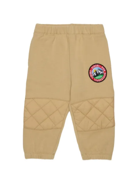 Diesel Kids quilted-panel logo-patch track pants