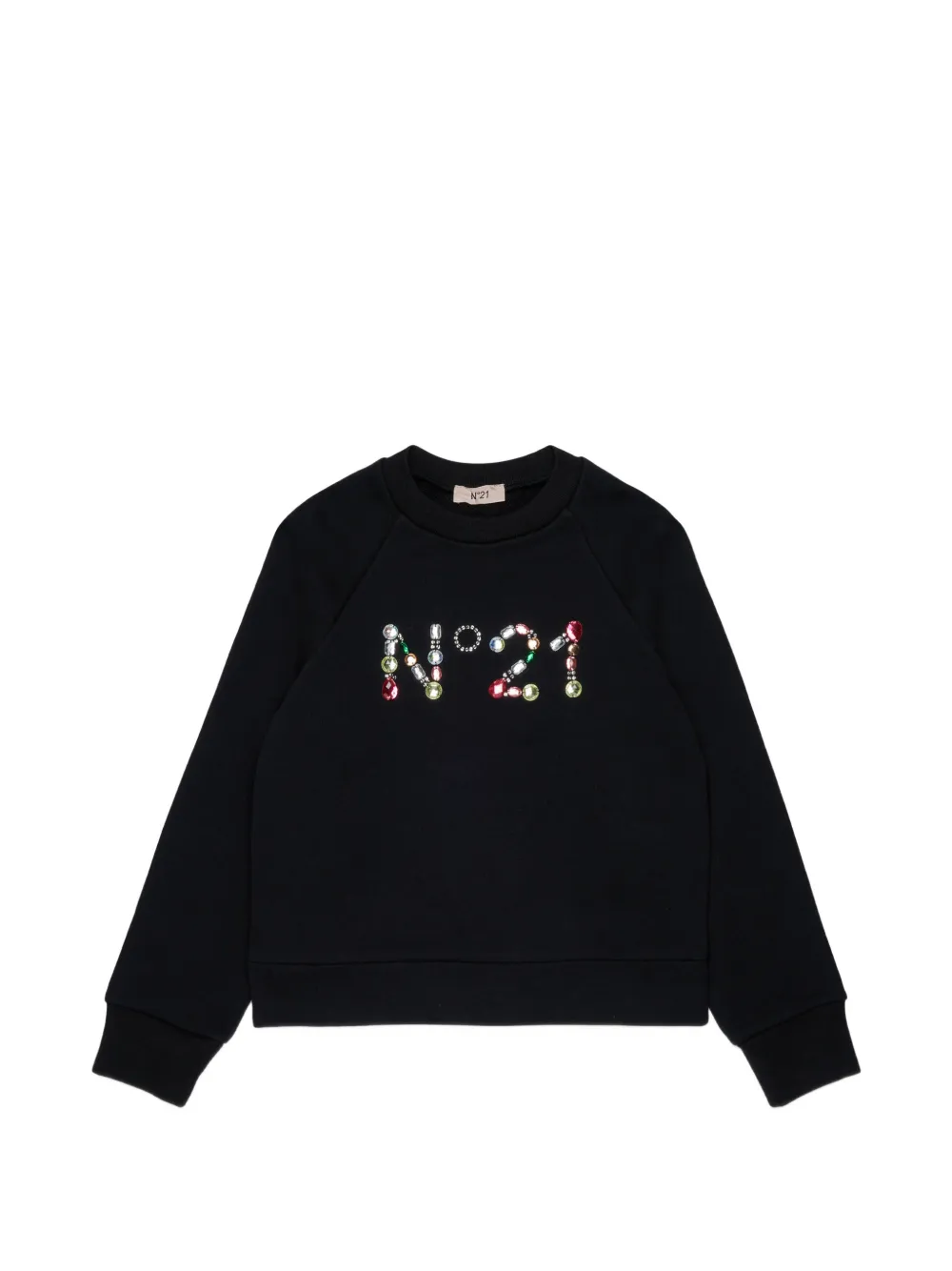 Nº21 Kids Felpa con cristalli - Nero