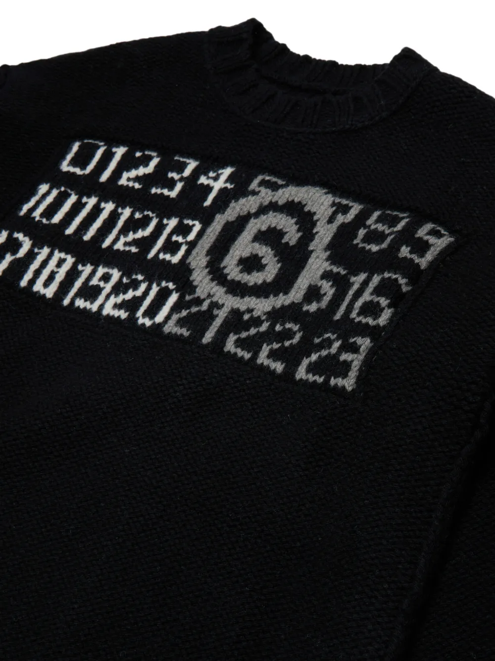 MM6 Maison Margiela Kids Numeric Signature gebreide jurk Zwart
