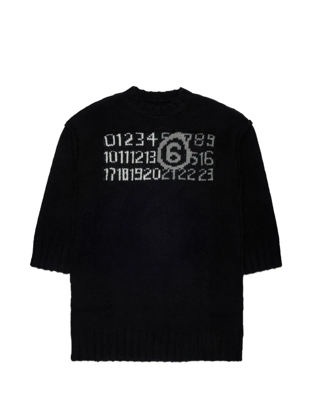 MM6 Maison Margiela Kids Numeric Signature gebreide jurk Zwart