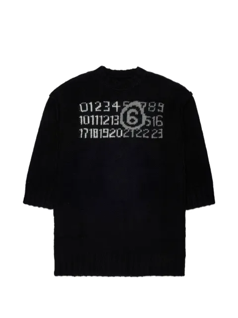MM6 Maison Margiela Kids Numeric Signature stickad klänning