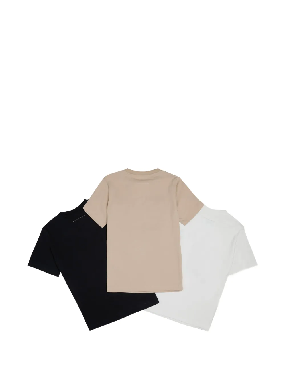 MM6 Maison Margiela Kids Drie T-shirts met logoprint Beige