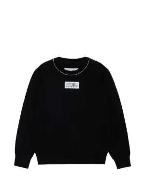 MM6 Maison Margiela Kids Numbers-motif Sweater | Black | FARFETCH