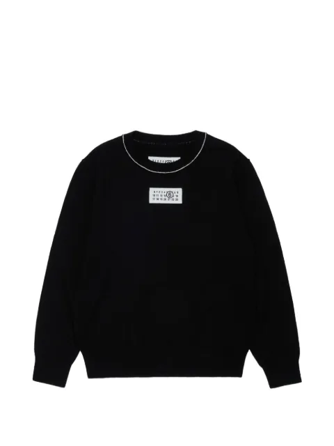 MM6 Maison Margiela Kids 로고 패치 스티치 디테일 스웨터
