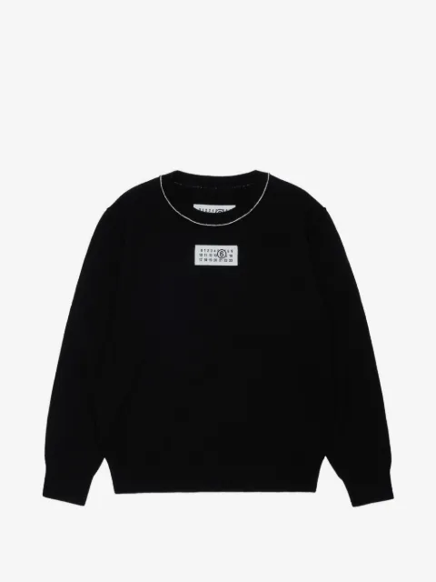 MM6 Maison Margiela Kids suéter con parche del logo y detalle de costuras