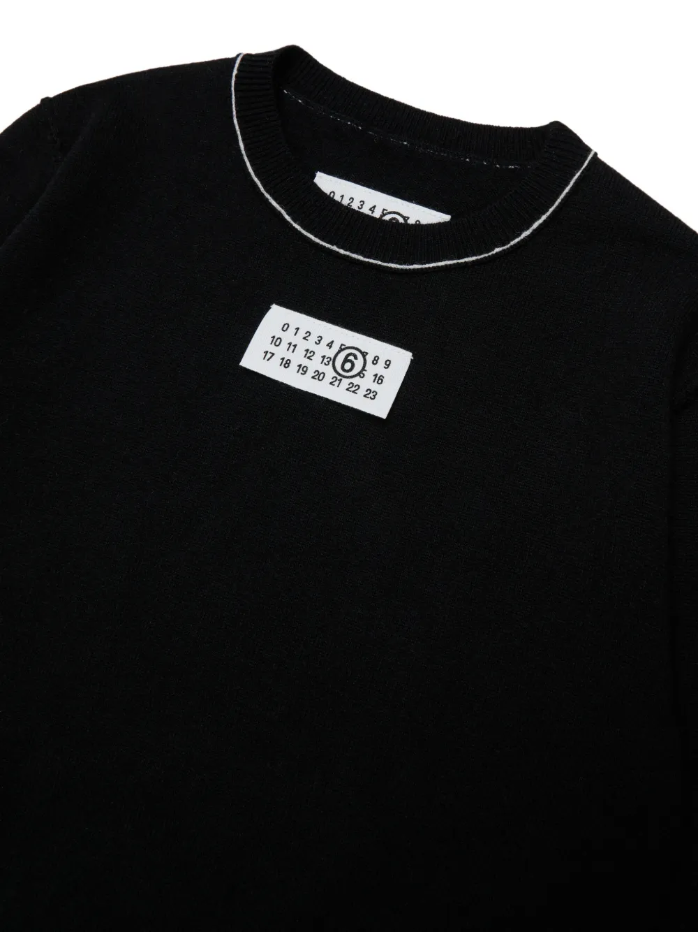MM6 Maison Margiela Kids Trui met logopatch en stikseldetail Zwart