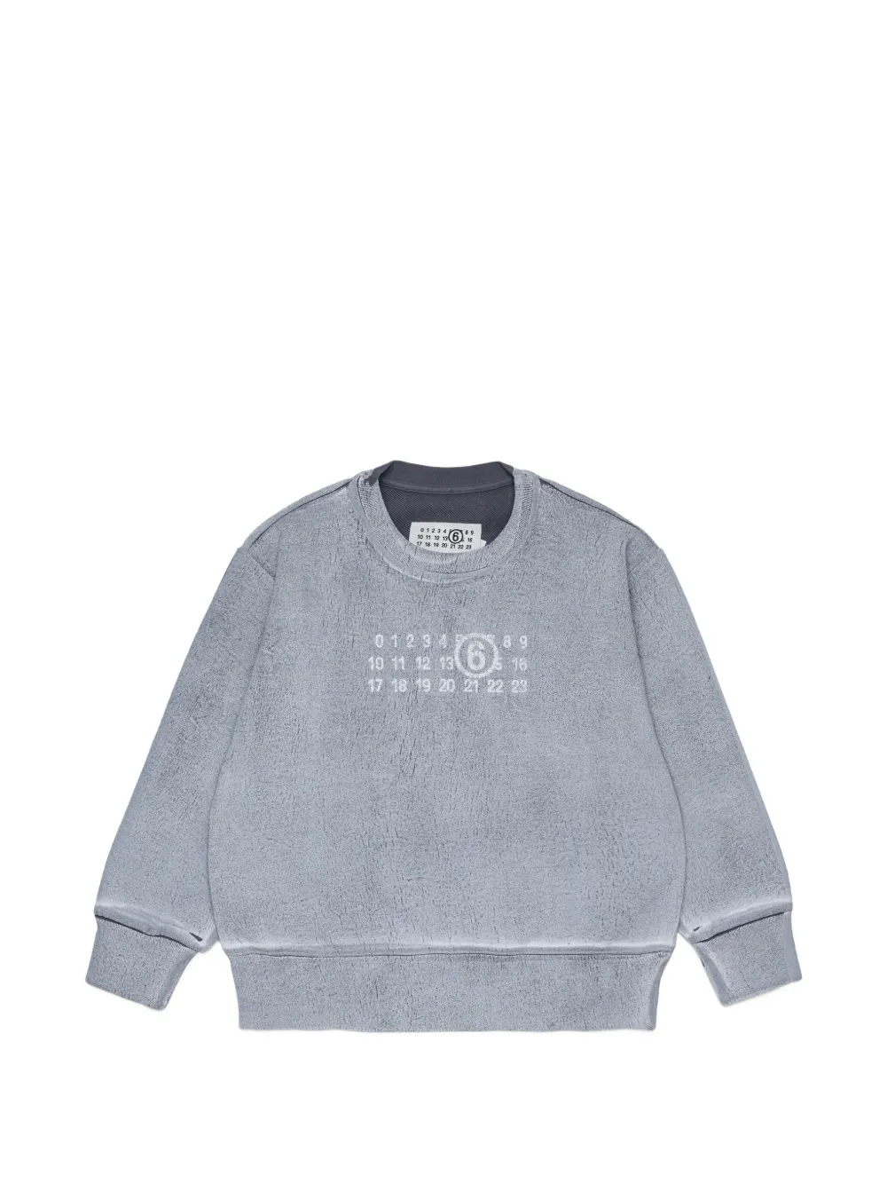 MM6 Maison Margiela Kids logo-print signature-stitch sweatshirt - Grigio