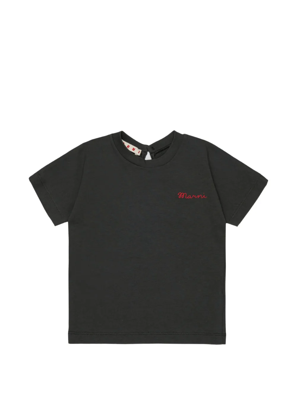 Marni Kids embroidered-logo T-shirt - Nero