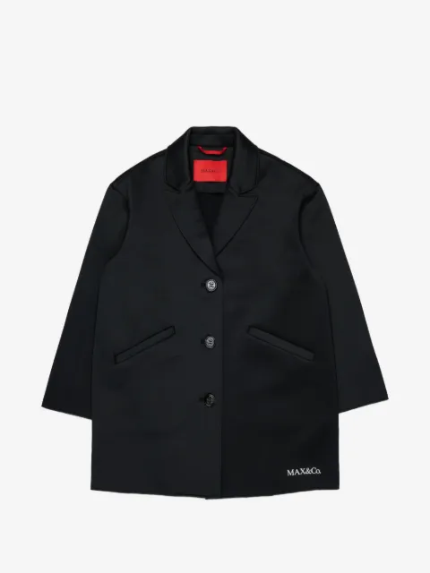 MAX&Co. Kids logo-print double-breasted coat