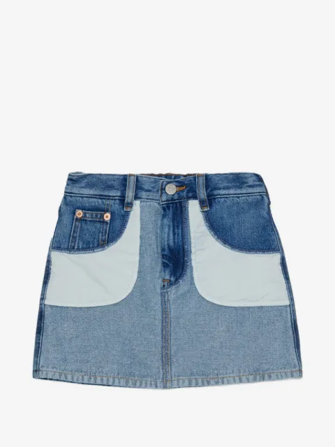 MM6 Maison Margiela Kids تنورة جينز بجيب متباين اللون