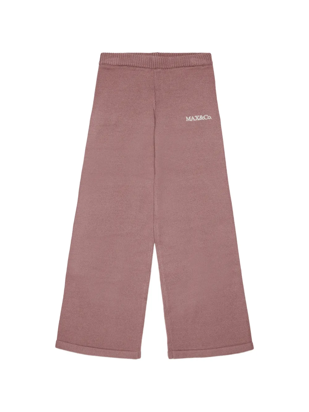MAX&Co. Kids Pantaloni in maglia con logo ricamato - Rosa