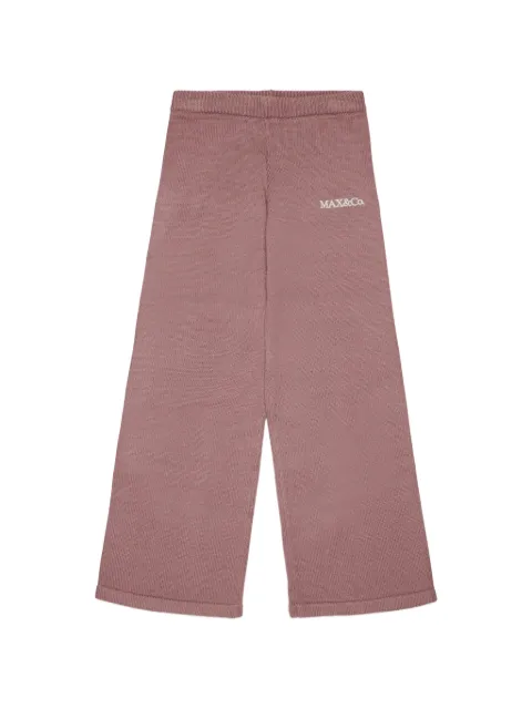 MAX&Co. Kids logo-embroidered knitted trousers