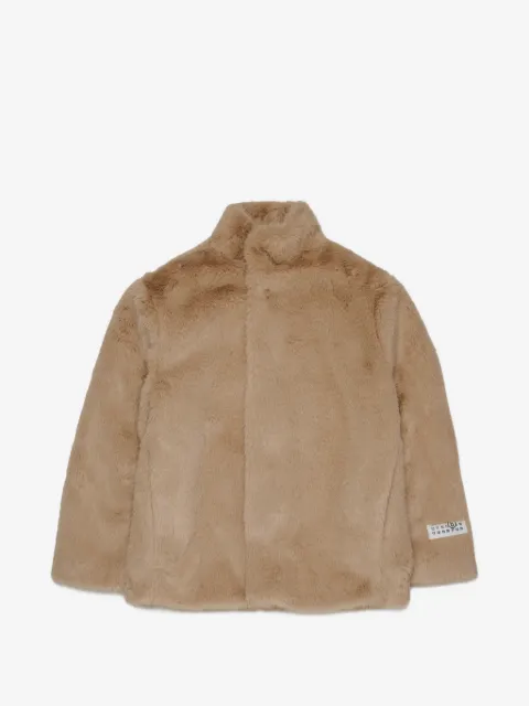 MM6 Maison Margiela Kids chamarra texturizada con parche del logo