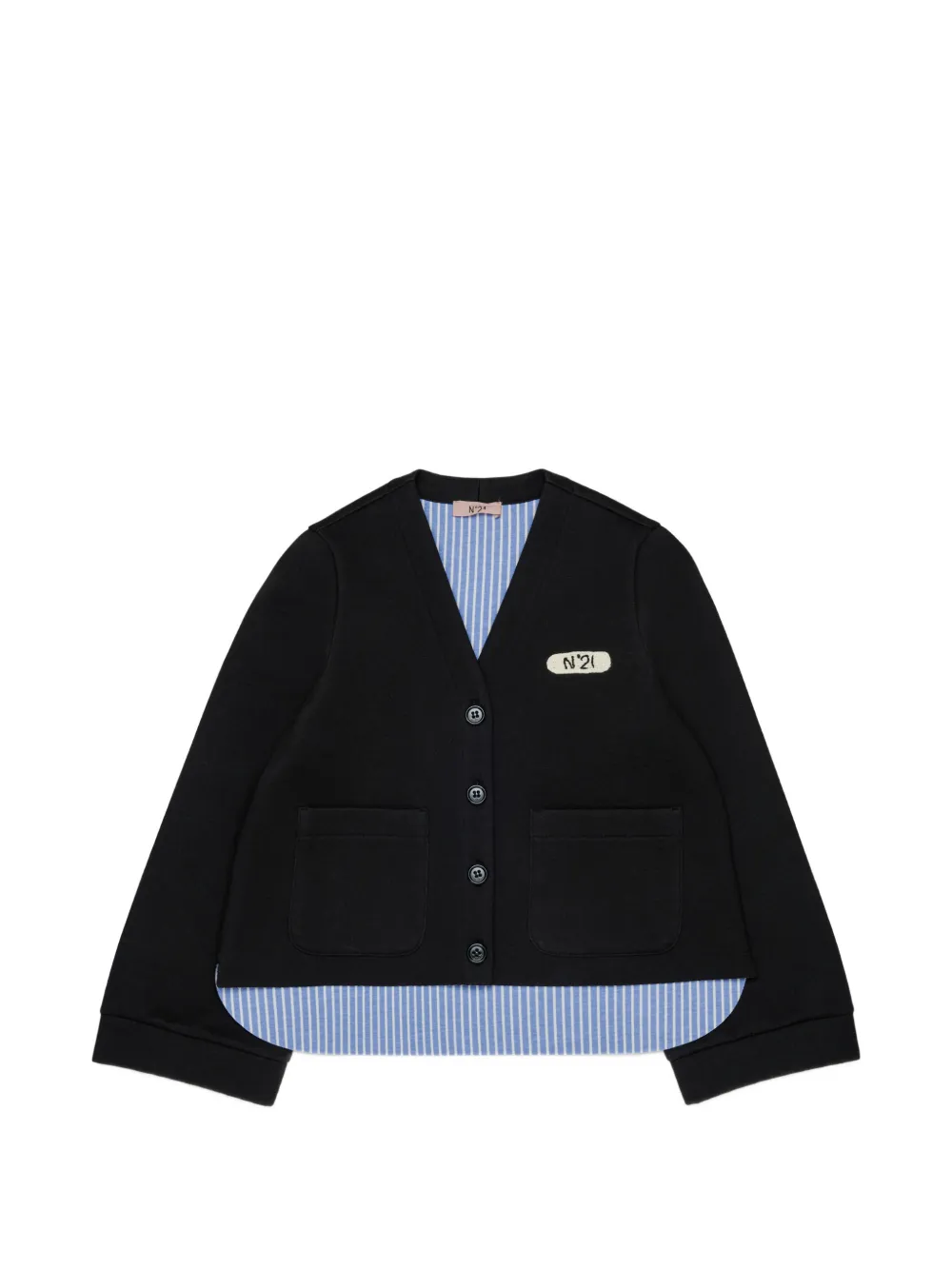 Nº21 Kids Cardigan con applicazione - Nero