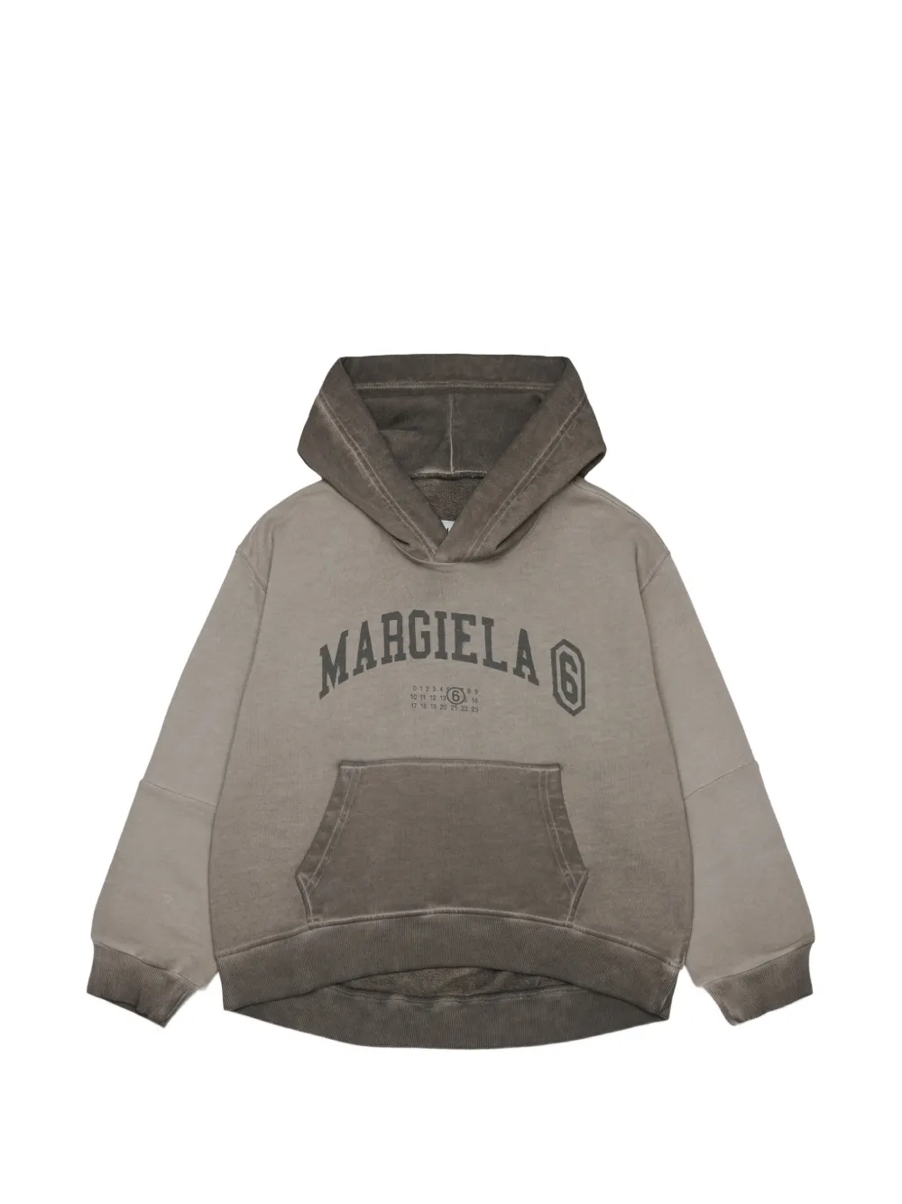 MM6 Maison Margiela Kids Felpa in cotone con logo e cappuccio - Marrone