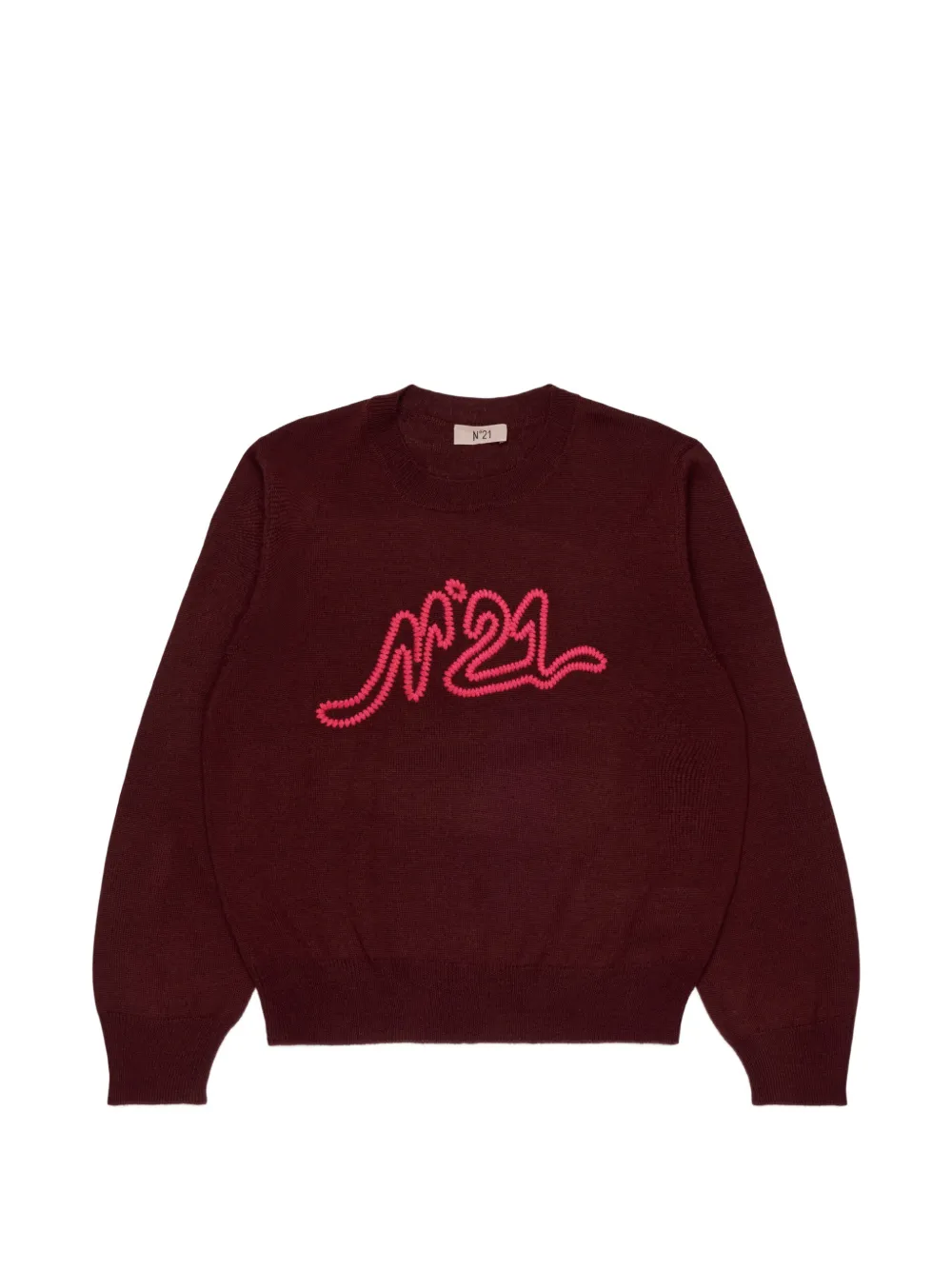 Nº21 Kids logo-embroidered sweater - Rosso